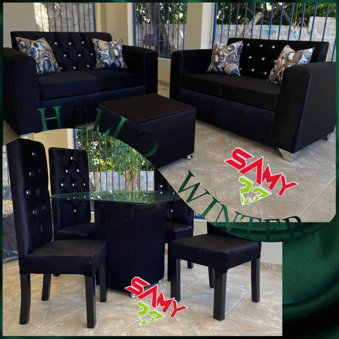 COMO JUEGO DE MUEBLE 3/2 + JUEGO DE COMEDOR 4 SILLAS TAPIZADO