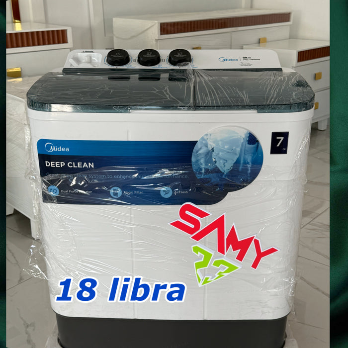 Lavadora midea semi automática 18 Libra