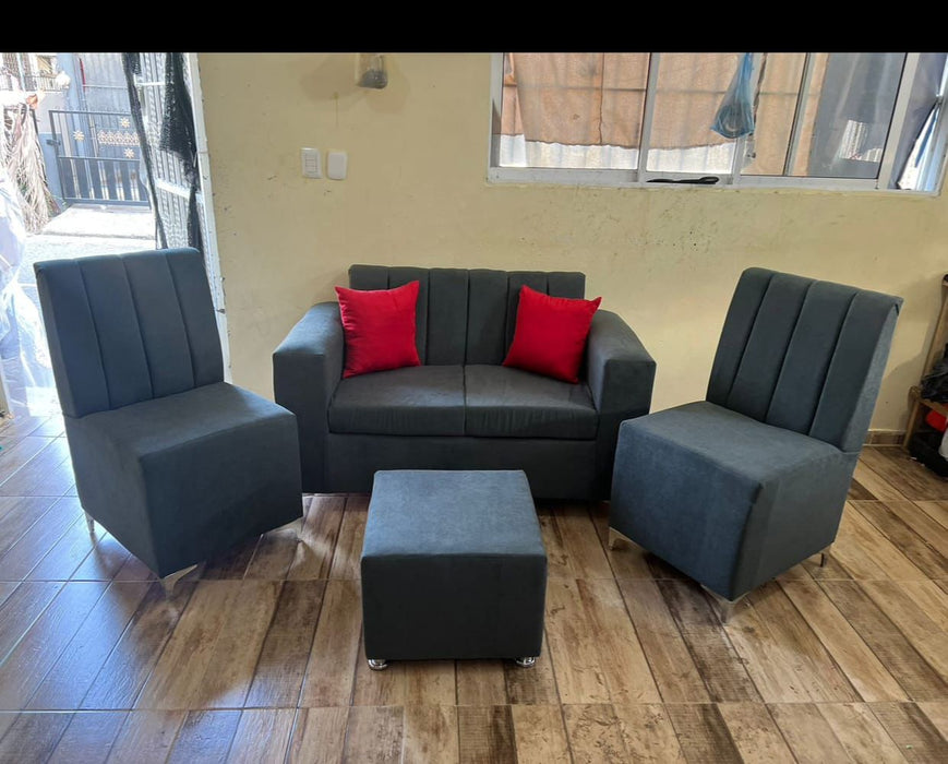 Juego de Mueble Pitufo Gris Ratón Rallado