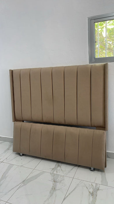 ESALDAR DE CAMA COLOR CREMA RAYADO