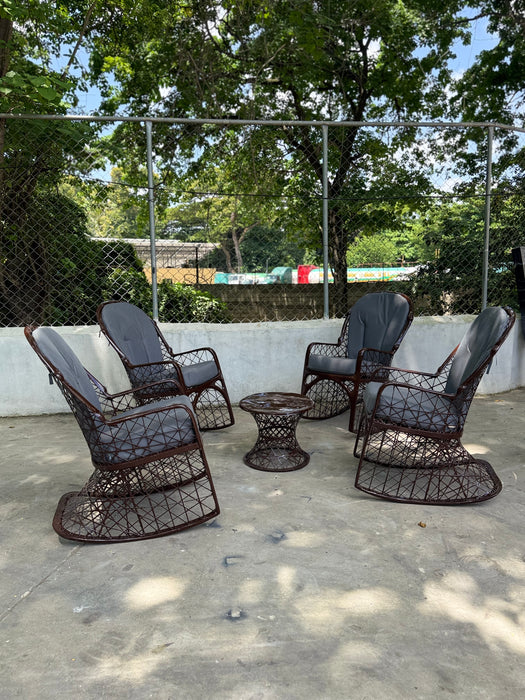 juego de mecedora set de 4 con mesa