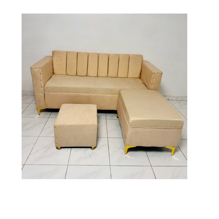 Sofas en L micro fibra beige mueble para la sala