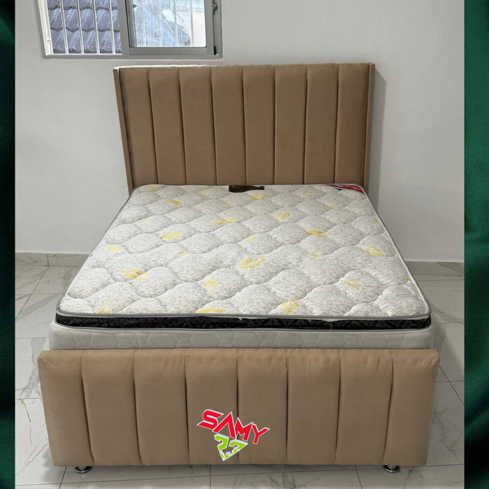 Cama, Espaldar de raya, colchon ortopédico/ pillow top , twin, full , Queen , King