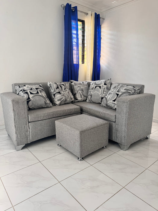 Mueble En L de 3 asientos con 5 almohadones