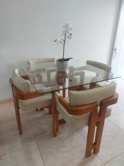 Comedor media luna color natural