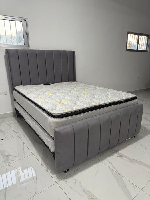 Cama, Espaldar de raya, colchon ortopédico/ pillow top , twin, full , Queen , King