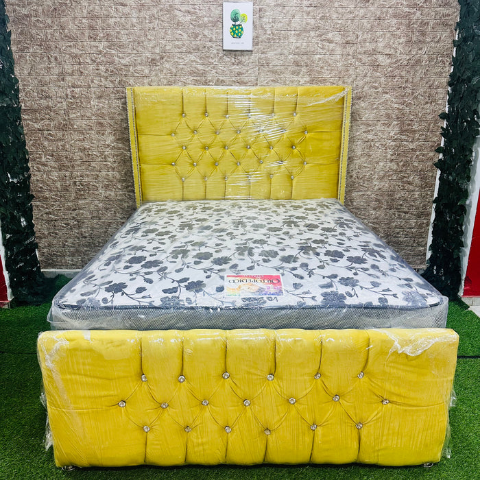 Cama espaldar y colchón Queen