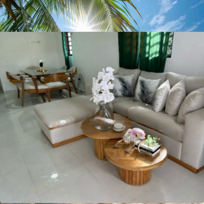 Combo mueble y comedor en roble brasileño