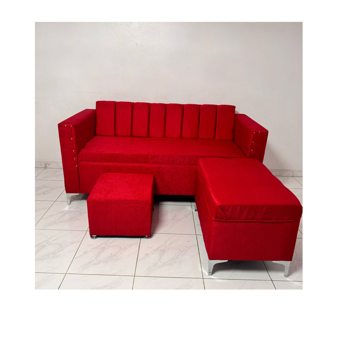 Sofas en L micro fibra rojo  mueble para la sala