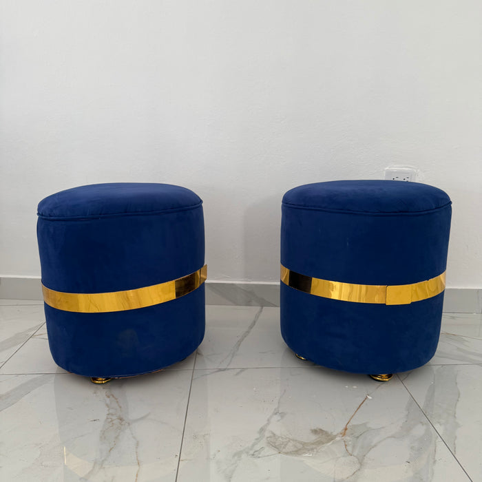 Juego de otoman para mueble azul