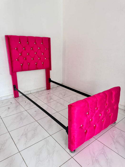 Espaldar Tapizado para cama en 39¨ ROSADO CAPITONEADO