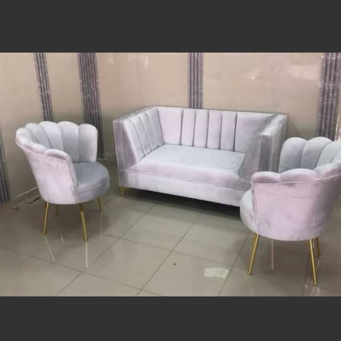 Mueble gris con 2 butaca f2