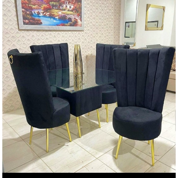 Comedor negro tapizado pata de metal