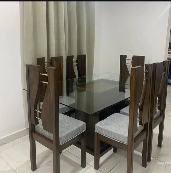 comedor mini s 6 sillas tope de cristal