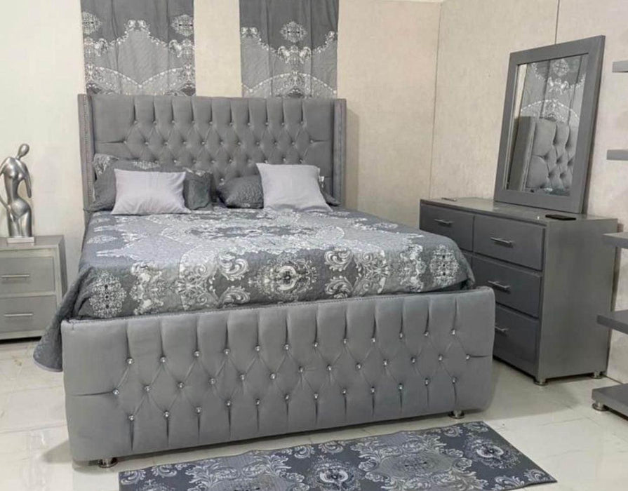 JUEGO DE HABITACION CAMA CON COLCHON EN 60 GRIS