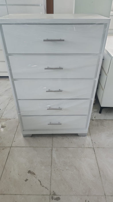 VIRUIS DE MADERA DE 5 GABETAS BLANCO