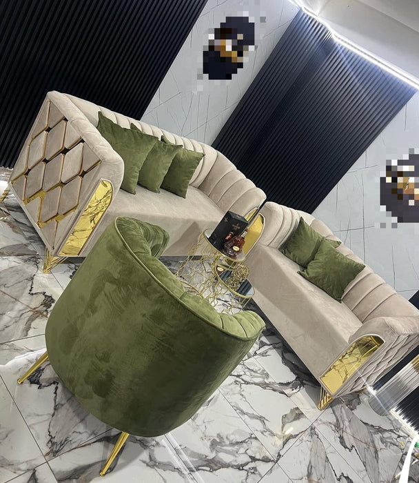 JUEGO DE MUEBLE 3/2 CON FLOR DE LOTE. LUXURY